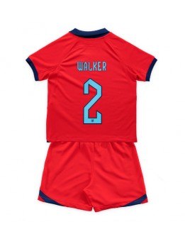 Billige England Kyle Walker #2 Bortedraktsett Barn VM 2022 Kortermet (+ Korte bukser)